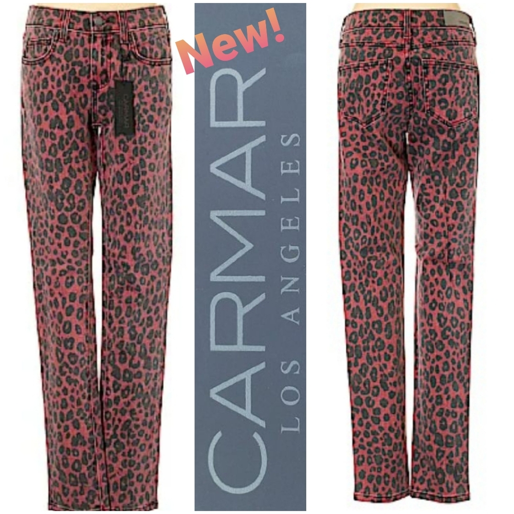 🤍NEW! Carmar Leopard RYAN slim mid-rise jeans Size 25 - Picture 7 of 9
